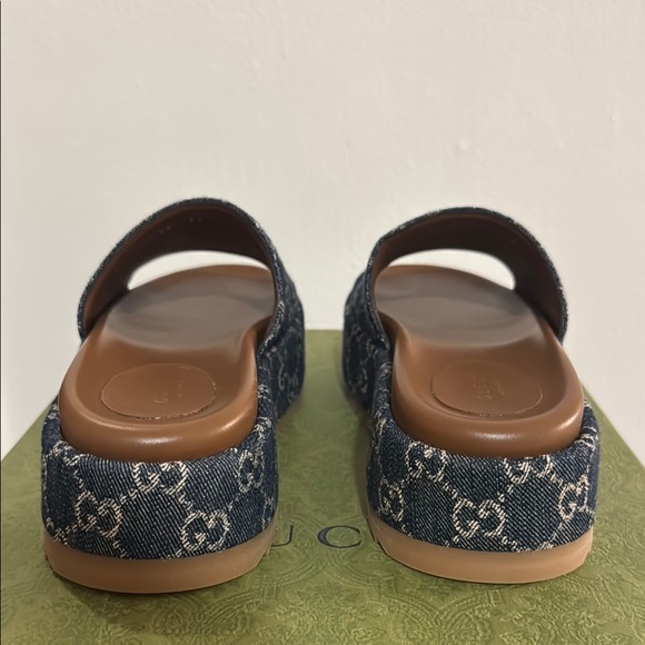 Gucci Blue Platform Shoes with Wide Strap and Open Toe - Picture 3 of 5